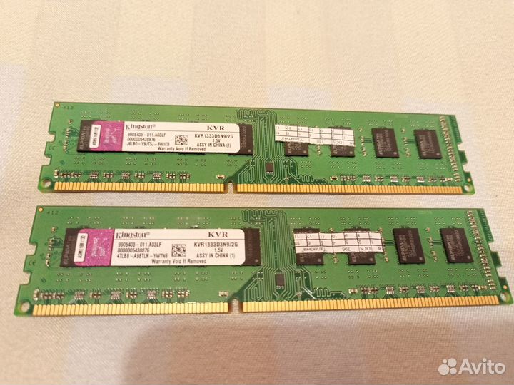 Модули памяти Kingston DDR3 2GB (2 шт.)