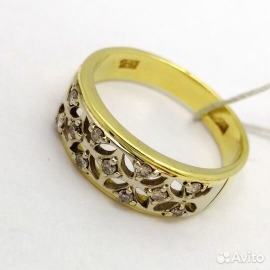 Кольцо / размер 18 / 3,97г / Золото583 / бриллианты