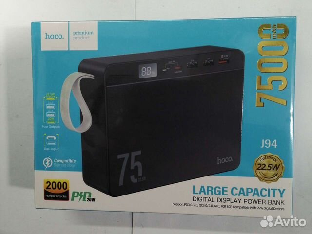 Пауэрбанк hoco 75000mah новый