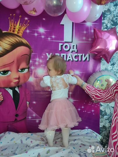 Банер на день рождения и бодик с кружевной спинкой