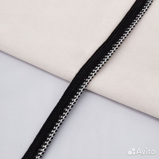 3AR3616 Кант отделочный с люрексом 12мм*35м, цв. черный/серебро, 35 м