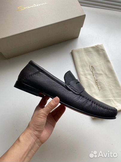 Мокасины мужские Santoni натуральная кожа