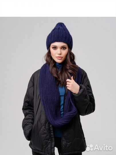 Комплект шапка и снуд женский