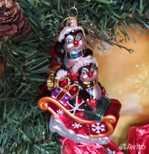 Новая елочная игрушка Пингвины