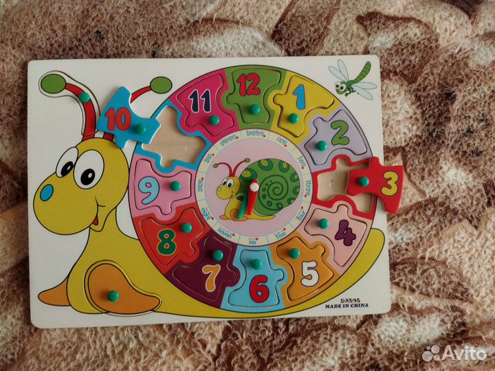 Сортер в виде улитки из дерева