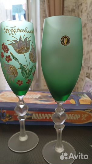 2 фужера хрустальных Новые