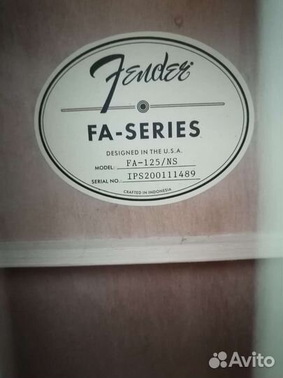 Акустическая гитара fender fa-125NS