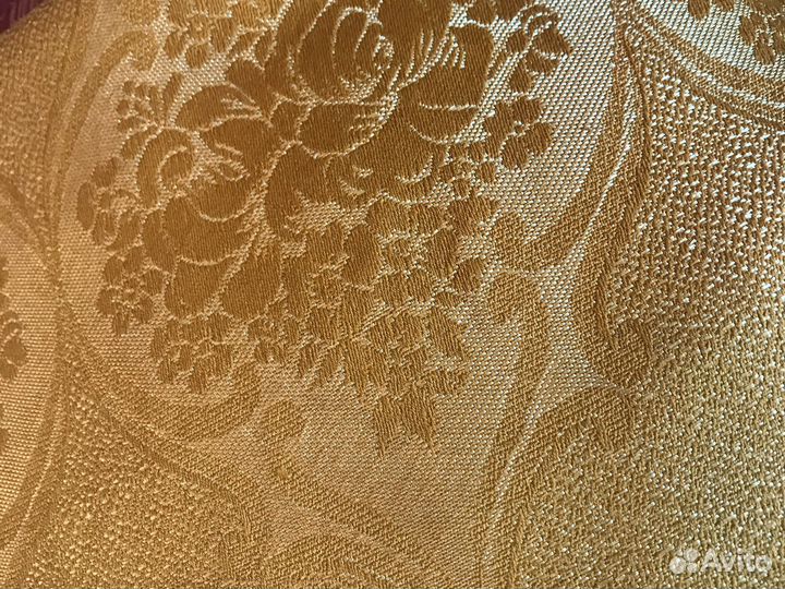 Шторы, 2 шт, цвет горчичный, винтаж