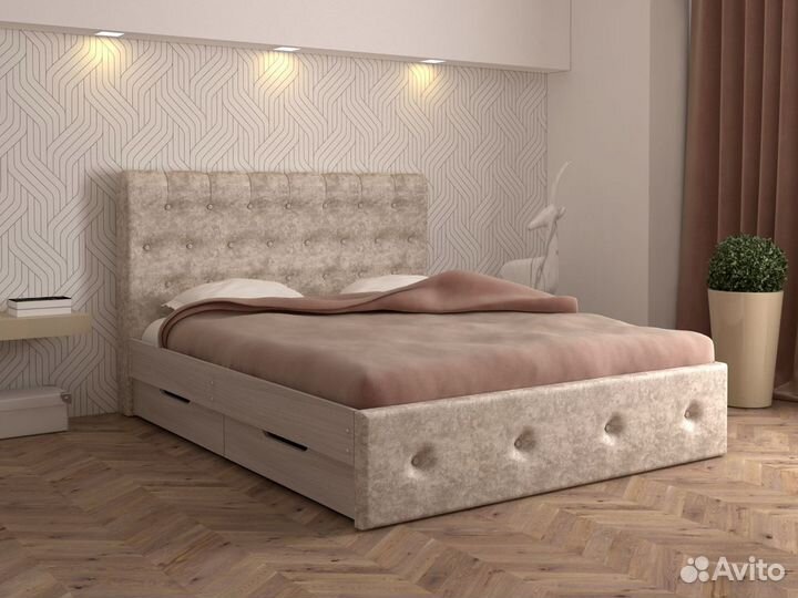 Кровать двухспальная 160 см с ящиками