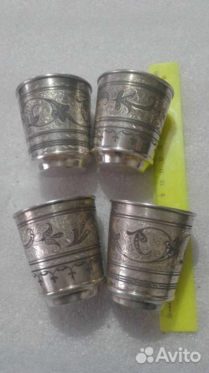 Стопки серебро 875пр