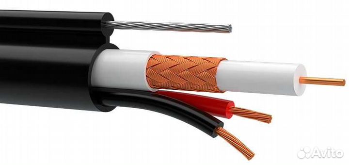 Кабель КВК-П-2х0,5 внешний CCA с тросом (бухта 200