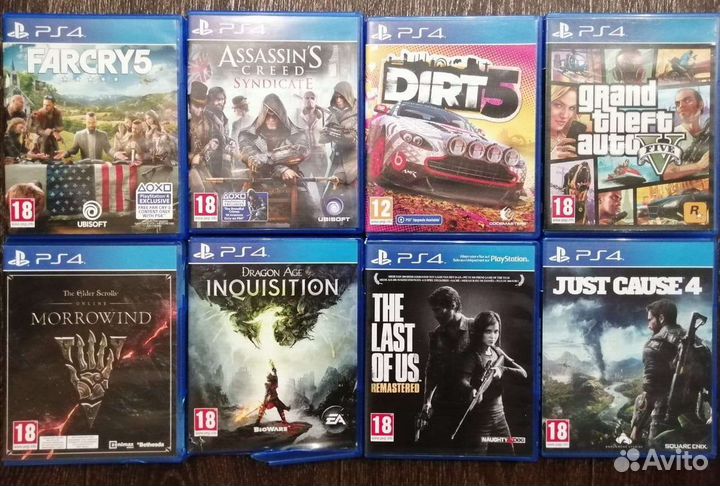 Farcry 5, Dirt 5, GTA 5,Dragon Age, Just Cause 4