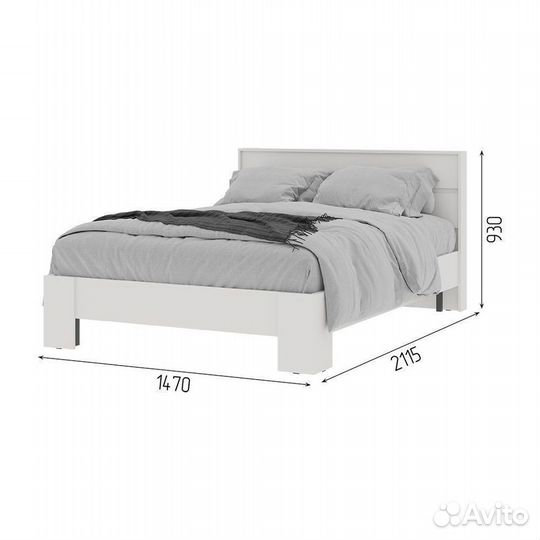 Кровать двухспальная 140 200 белая крафт