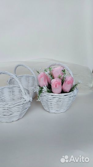 Корзина плетеная белая