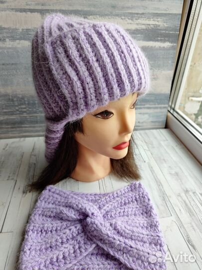 Шапка ушанка из пуха норки