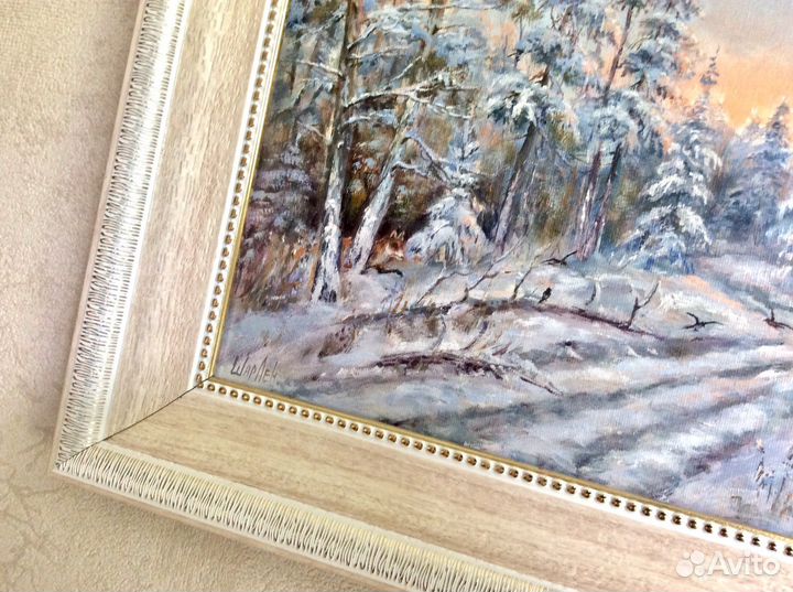 Картина маслом Плутовка, зимний пейзаж