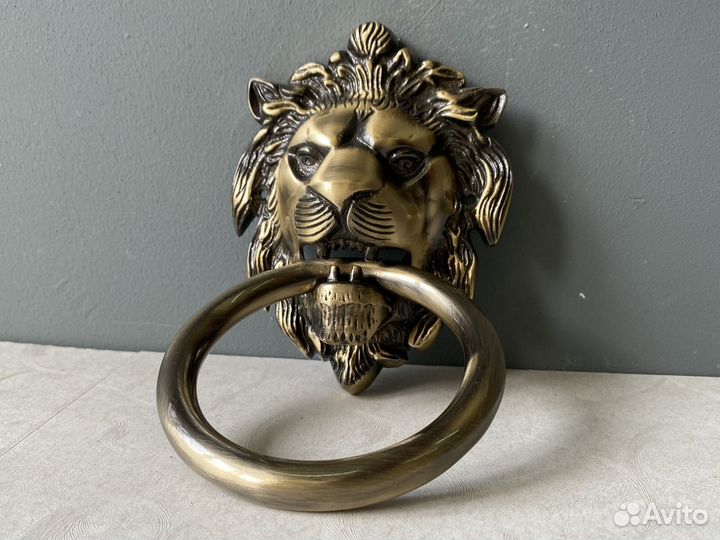 Бронзовый Лев дверная ручка стучалка кнокер