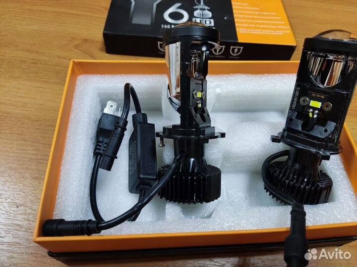 Светодиодные лампы led H4 с линзой