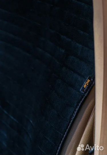 Накидки на сиденья полоса, велюр черный, на вес