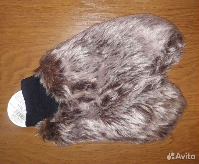 Варежки женские, имитация меха, новые