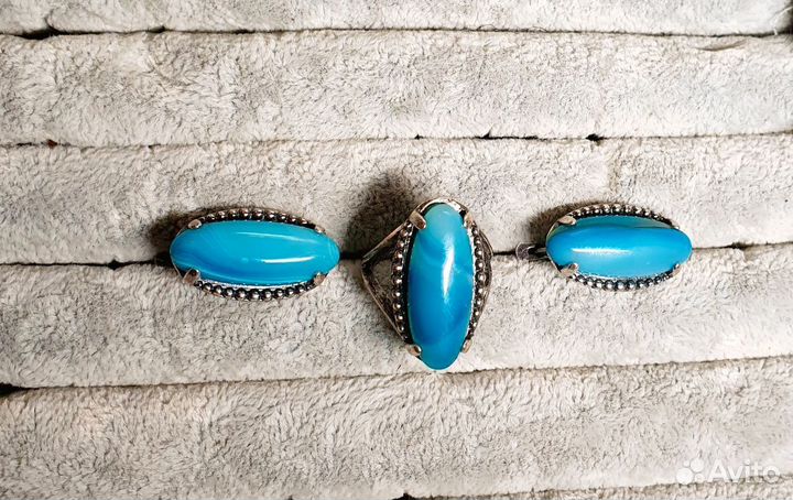 Комплект украшений из натурального камня агат