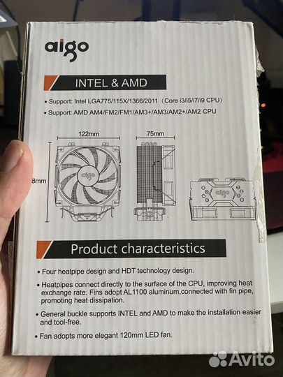 Башенный кулер для проца intel amd - aigo ice400