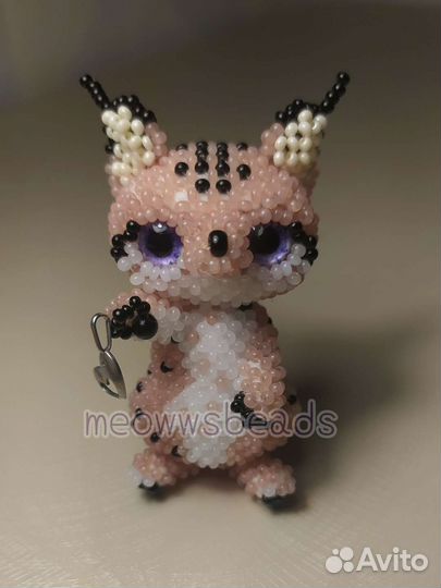 Амигуруми из бисера рысь