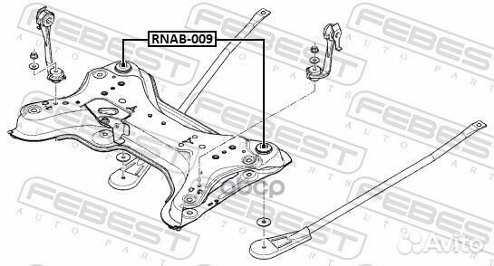 Сайлентблок подрамника зад прав/лев renault