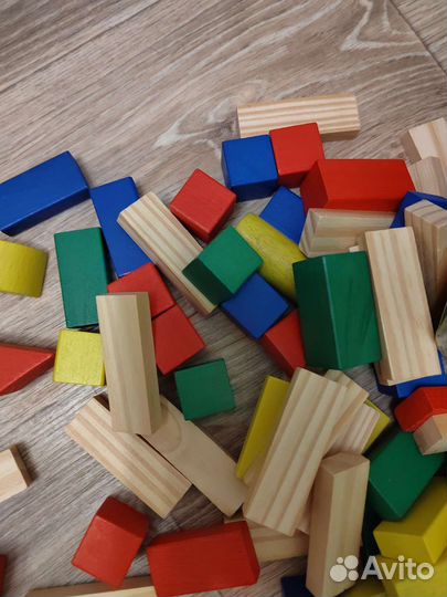 Деревянный конструктор домик город