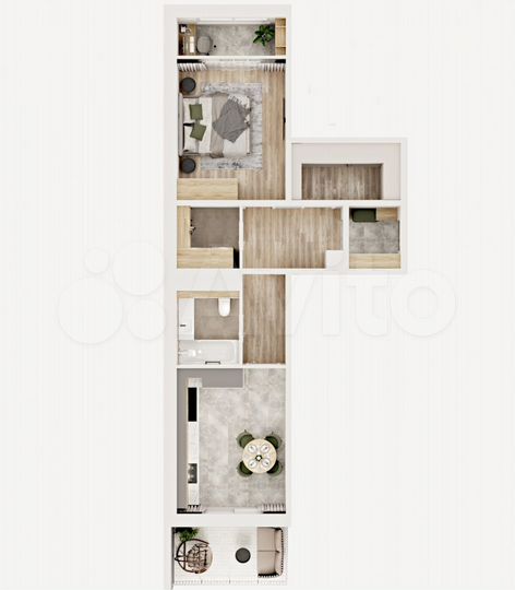 1-к. квартира, 52,7 м², 1/12 эт.