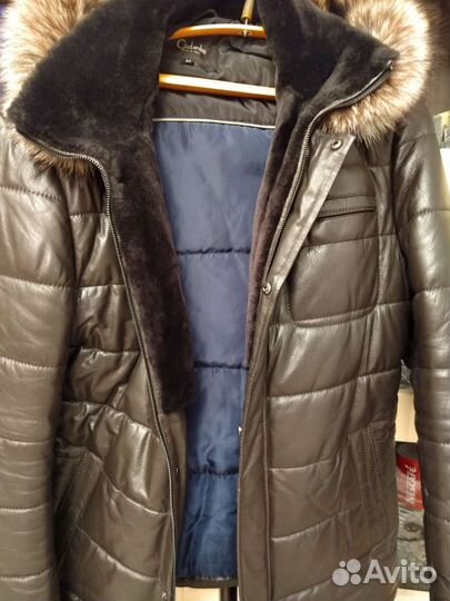 Зимняя кожаная куртка cadenbo