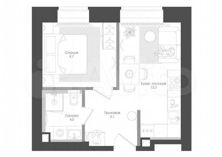 1-к. квартира, 35,2 м², 16/39 эт.