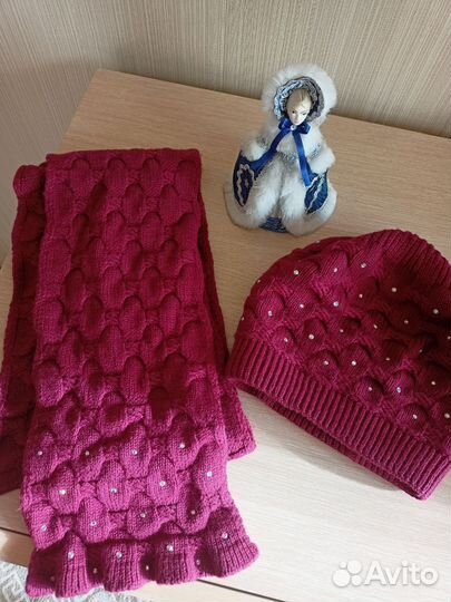 Женский комплект шапка и шарф