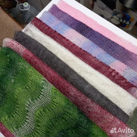 Пуховый платок паутинка палантин