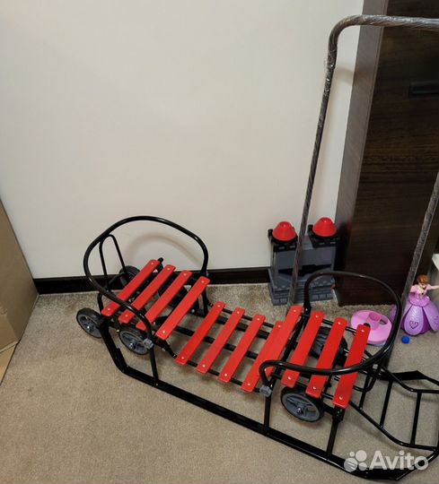 Санки для двойни с колесами