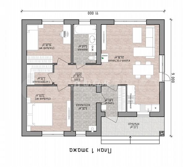 Дом 80 м² на участке 10,9 сот.