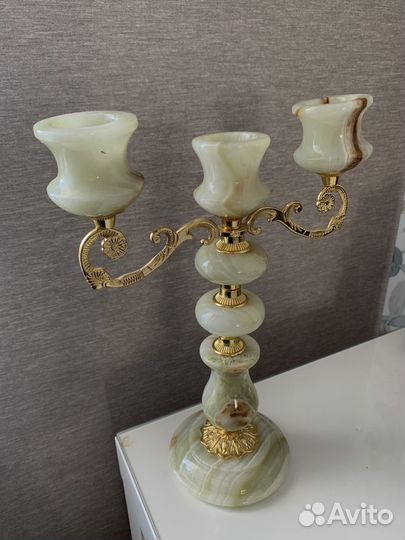 Подсвечник канделябр из оникса