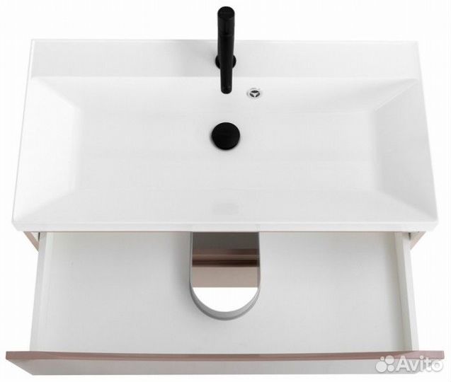 Тумба с раковиной BelBagno Marino 80-BB800/450-LV-MR-AST Capucino Lucido