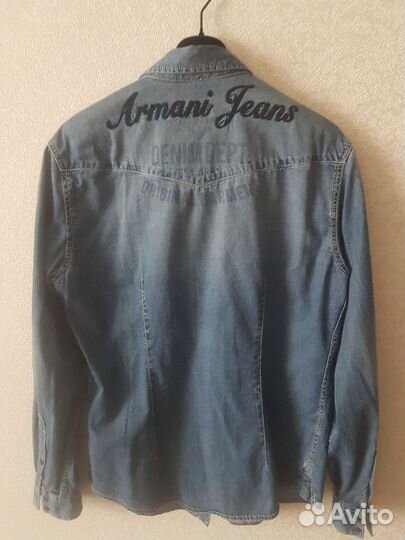 Джинсовая рубашка armani jeans