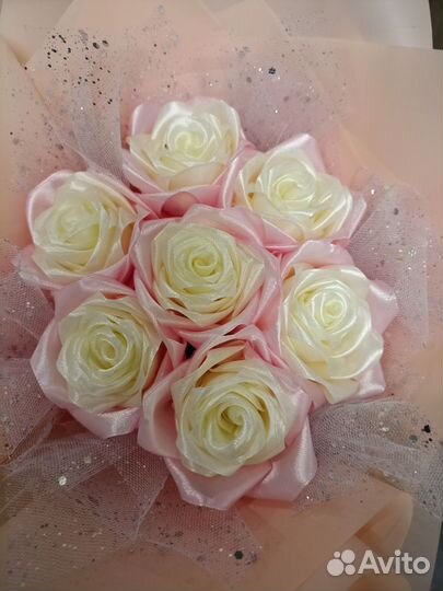 Изготовление букетов из атласных лент