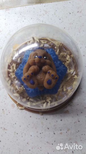 Мыло: зайка на снежинке