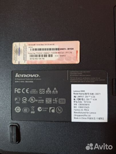 Ноутбук lenovo g565