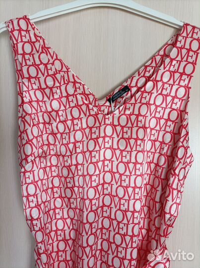 Длинное сатиновое платье 46-48 размер