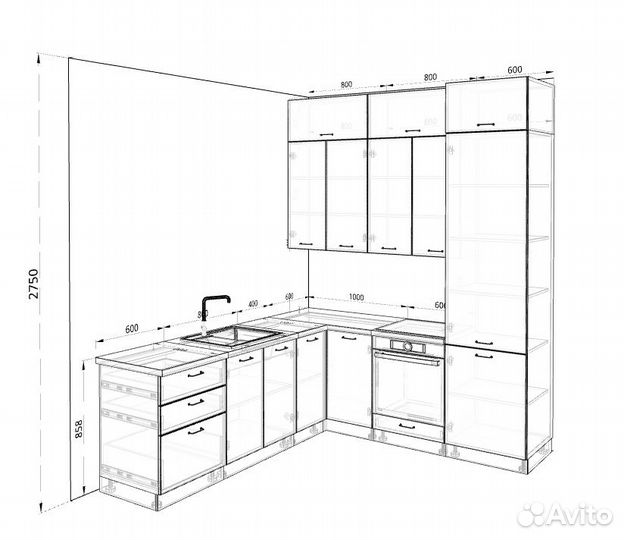 Кухня. Кухонный гарнитур Моцарт