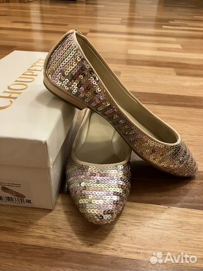 Туфли на девочек с пайетками размер 33