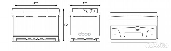Аккумулятор gladiator Energy 77 Ah, 760 A