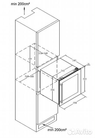 Винный шкаф weissgauff wwci-36 DB DualZone