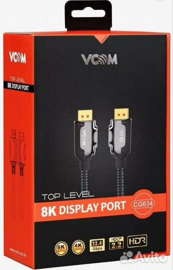 Vcom Видеокабель DisplayPort/DisplayPort, 1.5 м