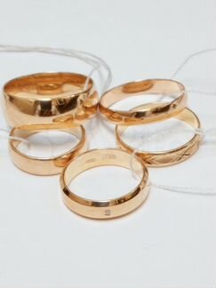 Золотое обручальное кольцо 585 в ассортименте