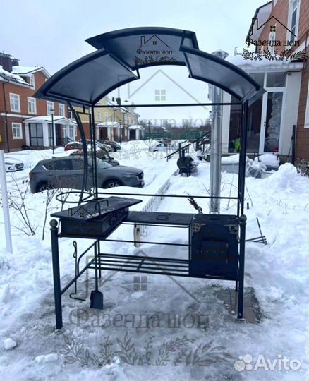 Мангал с печью под казан